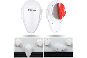 YOUR DAY MATE Oven Door Child Safety Lock, 2 pcs, White, with Special Heat-Resistant Adhesive, Double Safety Button, Easy to Install, Baby Oven Front Lock, Childproof Cooker Lock, Stove Guard for Toddler Protection