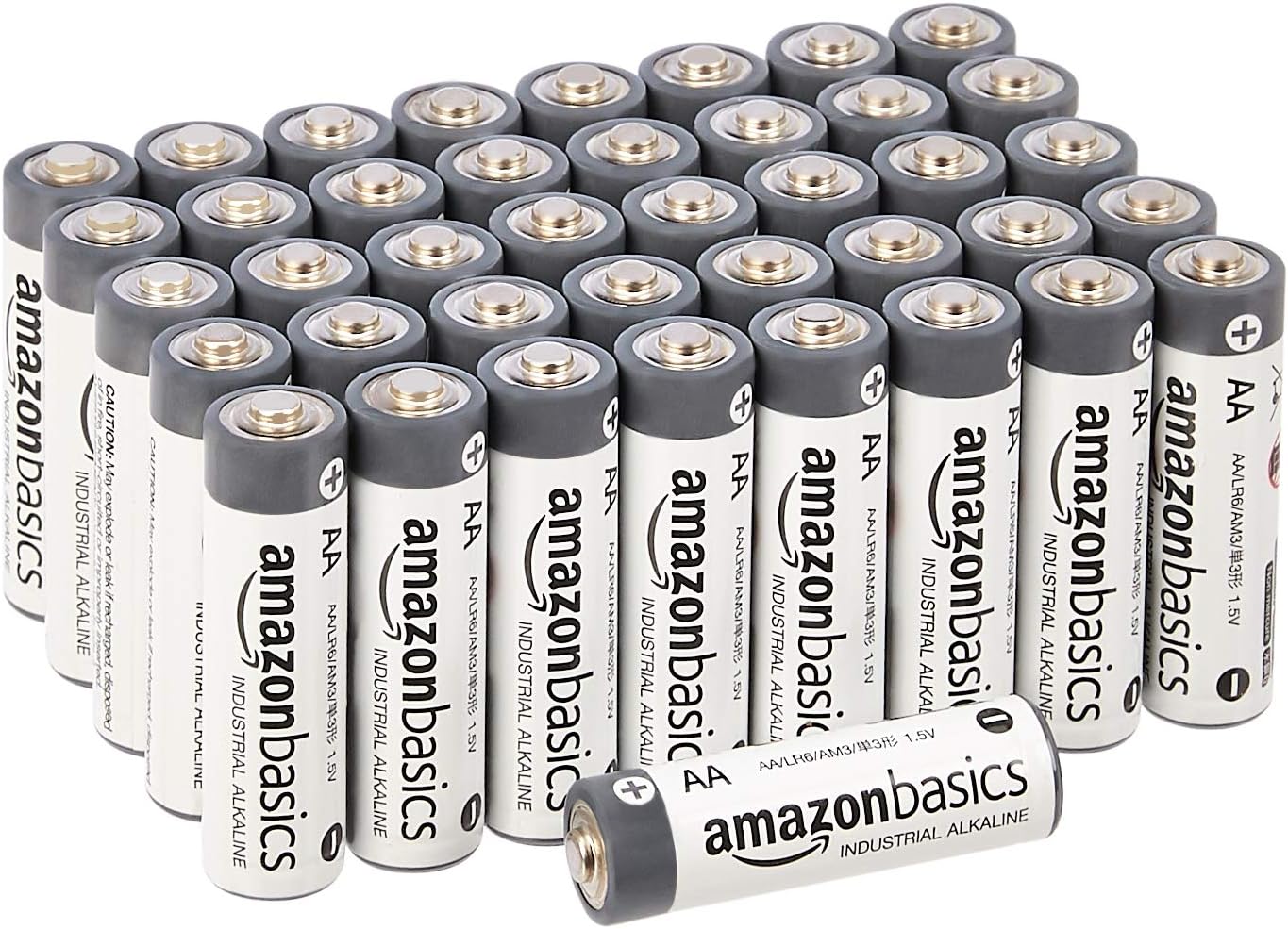 Basics 100 Pack AA High-Performance Alkaline Batteries, 10-Year Shelf Life, Easy to Open Value Pack: Health & Personal Care