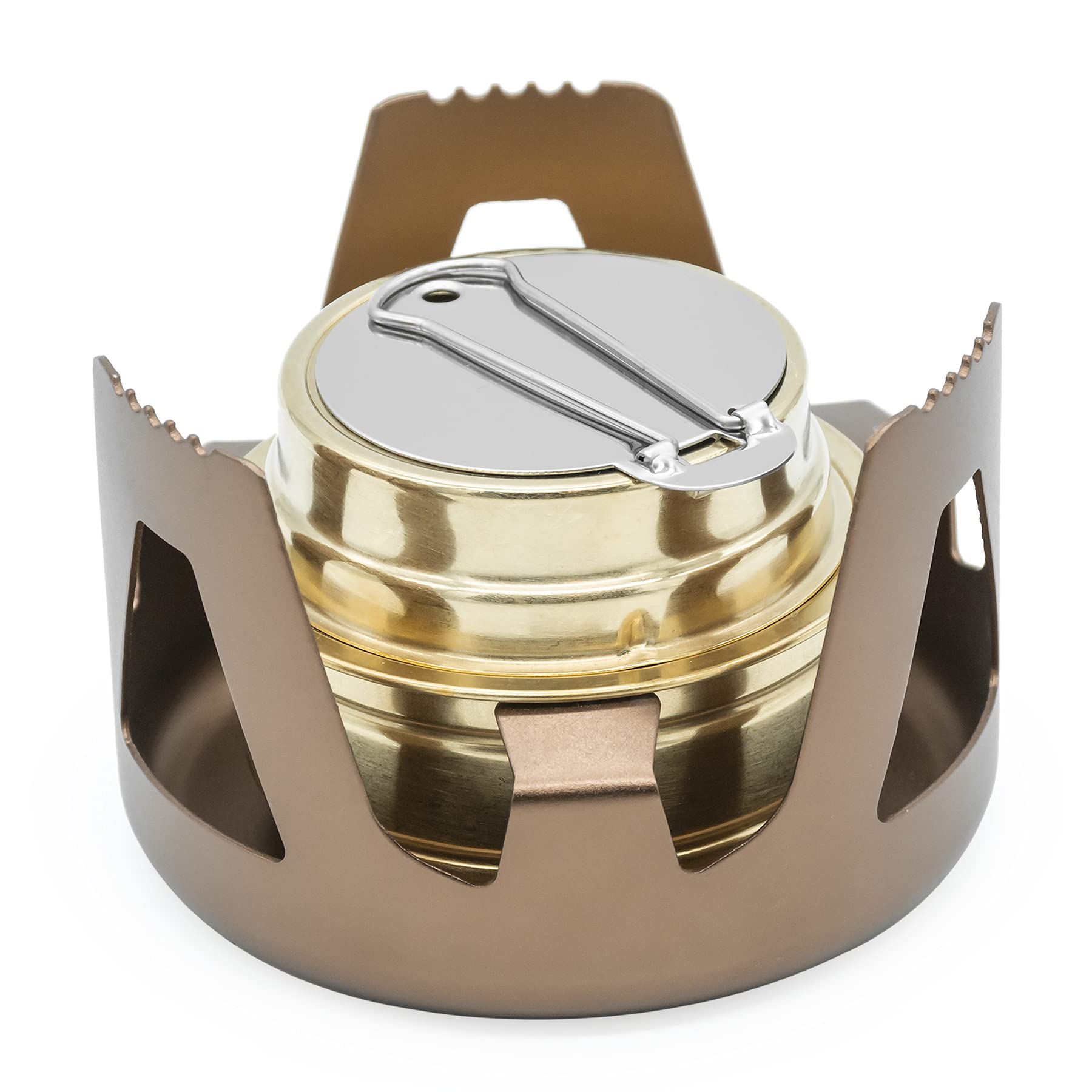 Famgee Outdoor Mini Portable Alcohol Stove Burner for Backpacking Hiking Camping Survival (Copper)