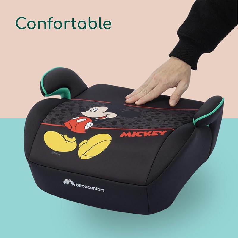 Disney Manga i-Safe, Rehausseur Voiture Enfant, Siège Auto Mickey Mouse, 6-12 ans, 128-150 cm, 22-36 kg, Léger, Installation Facile de la Ceinture, Tissu Soft-touch, Authentic Mickey
