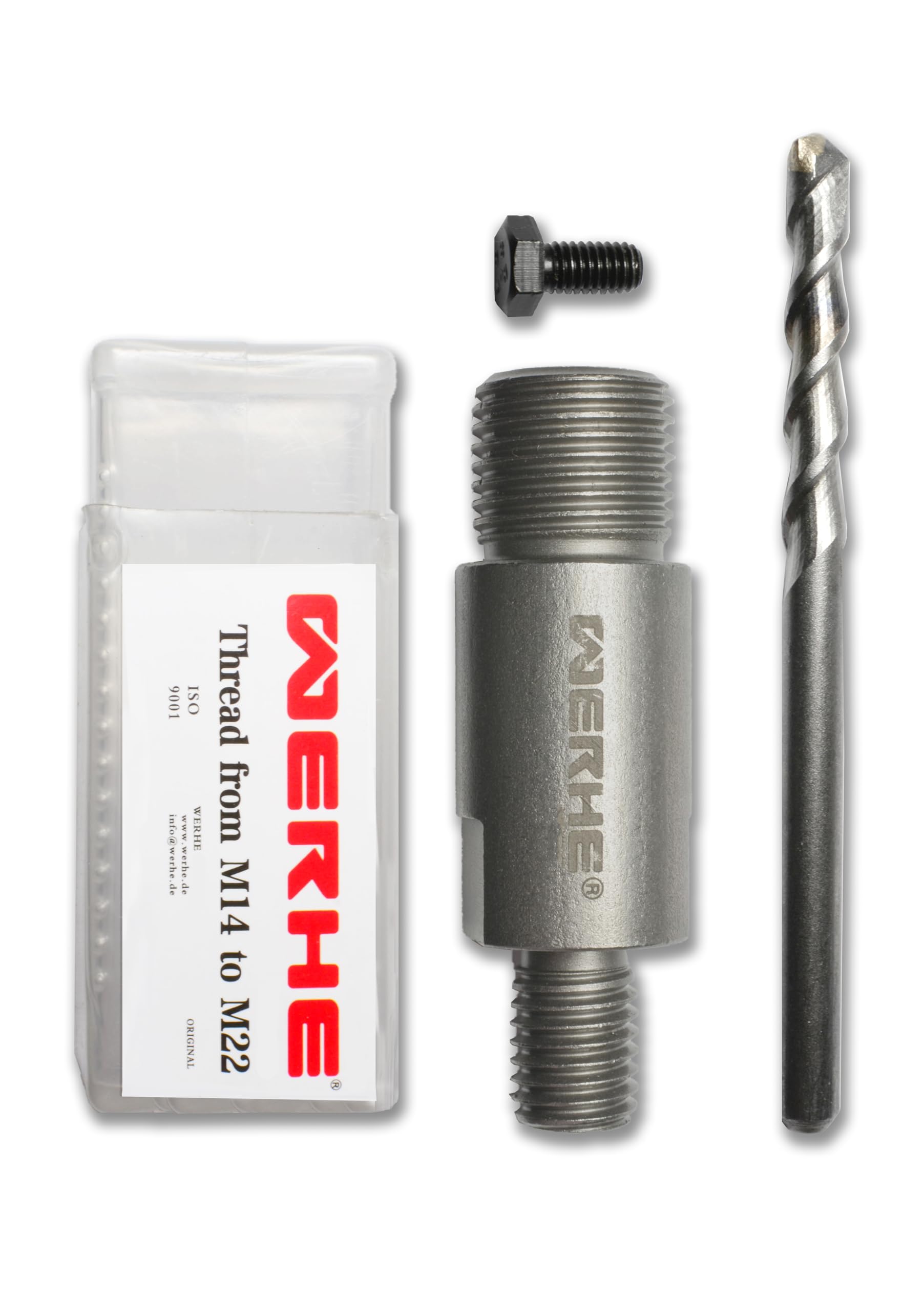 WERHE adapter m14 to m22 - for mortar stirrer for drilling with the concrete hole saw - STIRRING UNIT ADAPTER for core drill with connecting rod drill for cement stone wall