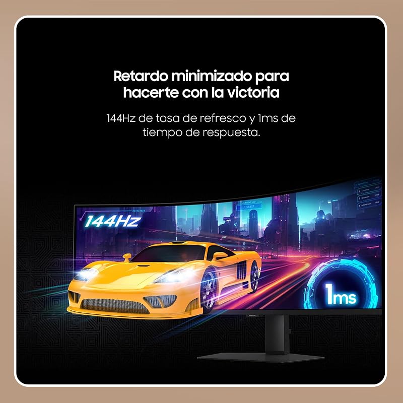 LS49FG916EUXEN, Odyssey G9 G91F DQHD 49" Monitor de Gaming (5120 x 1440, 32:9, 144Hz, 1ms(GTG), FreeSync Premium Pro, VESA DisplayHDR 600, Preto