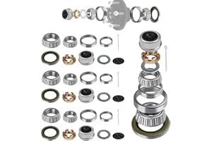 HITCHVOYAGER 4Set L68149 L44649 Trailer Hub Bearings Kits, Fits 3500LB 1-3/8'' to 1-1/16'' #84 Spindle Boat Trailer,with 1.98'' Dust Cover, 171255TB Grease Seal, Rubber Plug, Race,Spindle Nut,Cotter pin and Washer