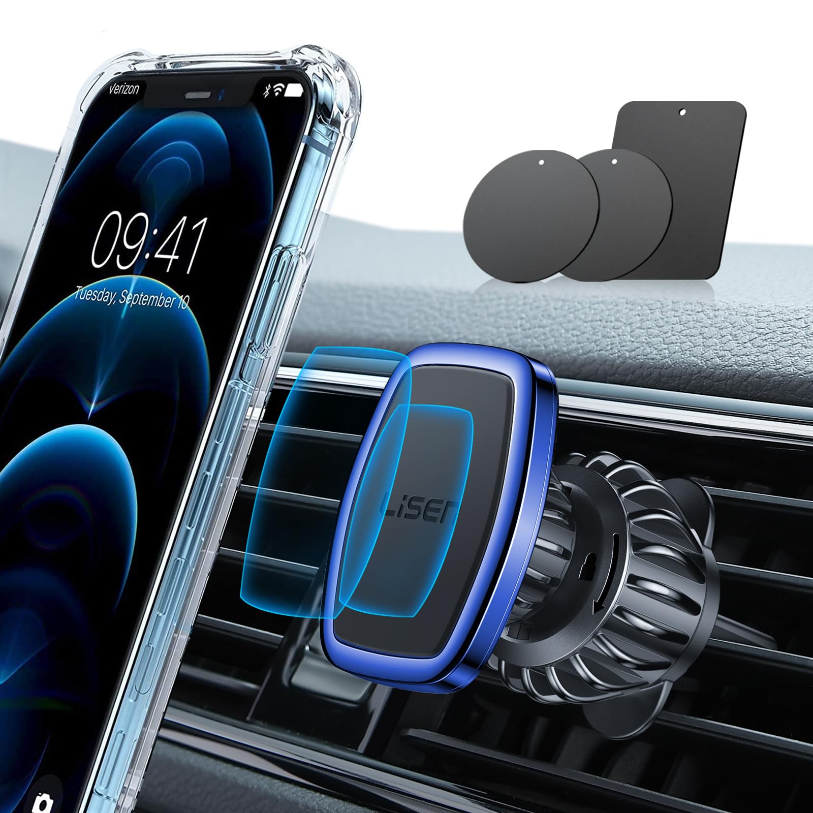 Photo 1 of LISEN Magnetic Phone Holder for Car, [Easily Install] Car Phone Holder Mount [6 Strong Magnets] Cell Phone Holder for Car [Case Friendly] iPhone Car Holder Pink ?20X Powerful: Pink LV633
