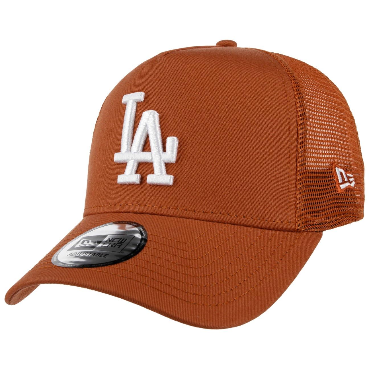 New Era Adult's 9Forty Trucker League Essential MLB Los Angeles Dodgers Baseball Cap Hat Med Brown