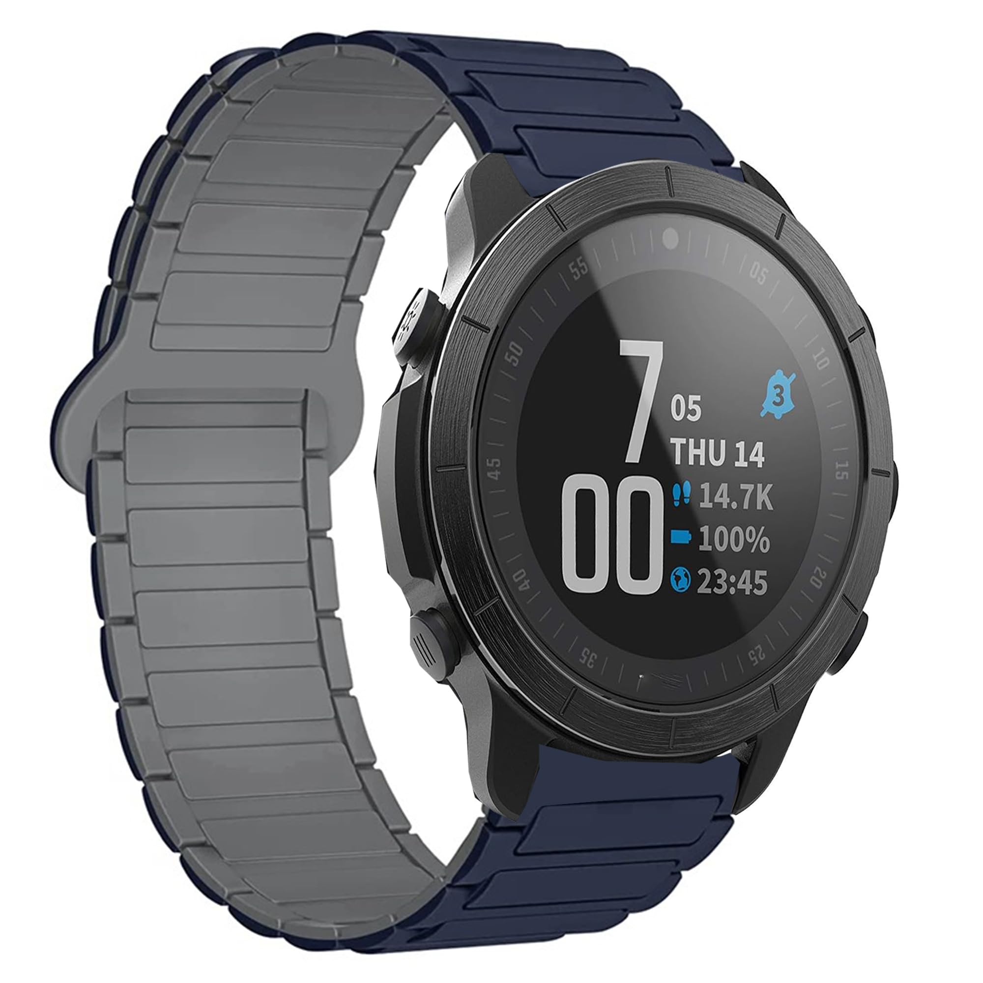 Lamshaw Compatible with Wahoo ELEMNT Rival Band, Quick Release Silicone Sport Strap Replacement Watchband Compatible for Compatible with Wahoo ELEMNT Rival Smartwatch (Blue)