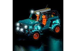 BrickBling LED Lighting Compatible with Lego Technic Jeep Wrangler Rubicon SUV Car - Light Kit Compatible with Lego 42227 - E