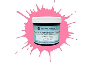 DHARMA TRADING CO Dharma Fiber Reactive Procion Dye - Trusted by Professionals & Hobbyists Since 1969, The #1 Best Dye for Bright & Vibrant Colors on All Natural Fibers & Fabrics (14A : Hot Pink, 2 oz.)