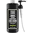 Dead Sea Collection Mens Body Wash 3 in 1 – Amber Wood Body Wash for Men – Shower Gel – Shampoo – Shower Soap for Face and Hair (33.8 Fl. Oz)