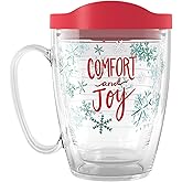 Tervis EttaVee Christmas Holiday Comfort and Joy Made in USA Double Walled Insulated Tumbler Travel Cup Keeps Drinks Cold & Hot, 16oz Mug, Comfort and Joy