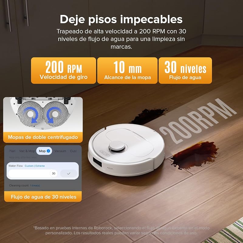 roborock QV 35S set Robot Vacuum Cleaner, 10000 Pa HyperForce Suction with Multifunctional Base, Double Anti-tangle Brushes, 2 10 mm Automatic Lift Rotating Mops, auto-limpeza e secagem, Branco
