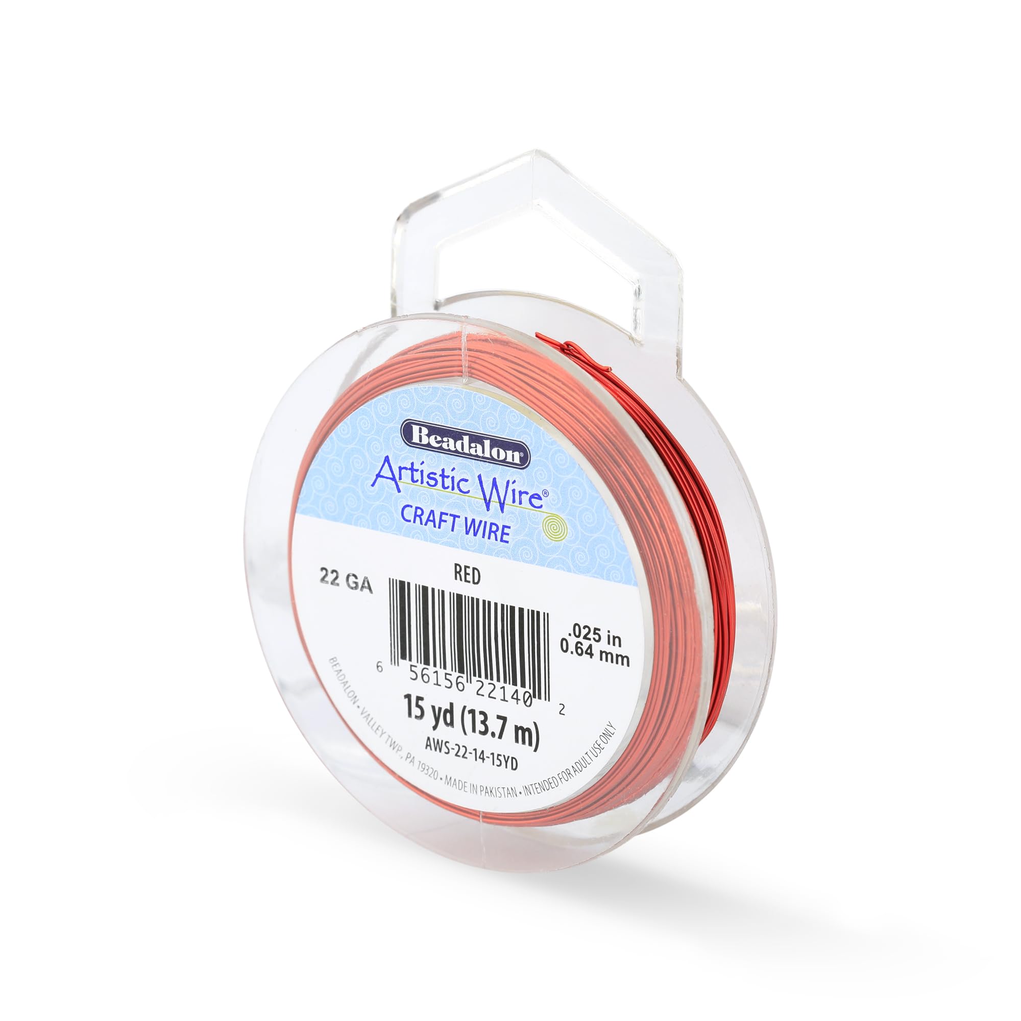 Beadalon 15-Yards Artistic 22-Gauge Wire, Red