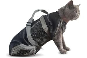 Cinf Cat Nail Clipping Cleaning Grooming Restraint Bag No Scratching Biting for Bathing Nail Trimming Injecting Examining(Black,M)