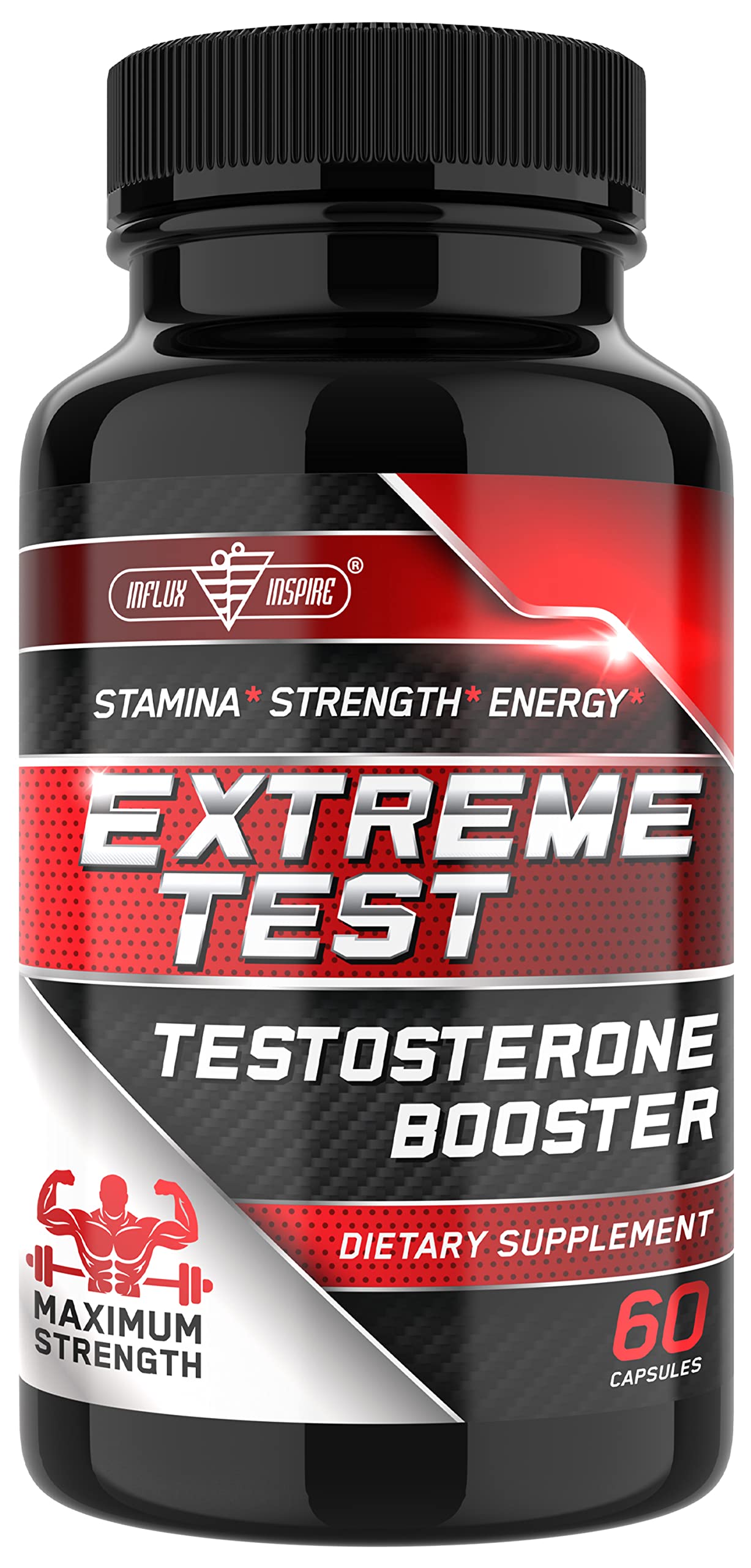 Testosterone Booster for Men - Male Enhancing Supplement Pills - Fast Acting Blood Flow, Muscle Growth, Stamina, Endurance & Strength - Boost Performance & Drive - 3rd Party Tested - 60 Capsules