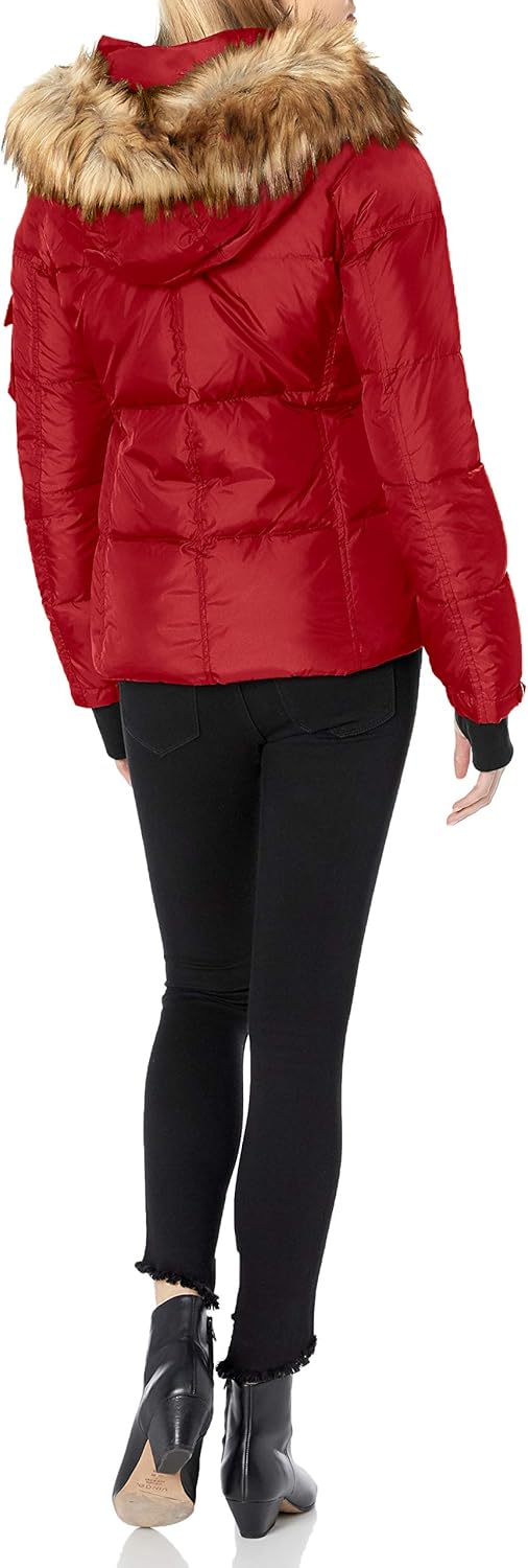 S13 Women's Kylie Down Puffer Jacket with Faux Fur Trimmed Hood at  Women's Coats Shop