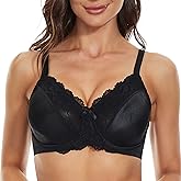 sheroine Underwire Lace Floral Women's Unlined Bra Minimizer Full Coverage Non Padded Everyday Bras