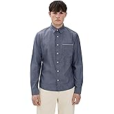 Billy Reid Men's MSL 1-Pocket Shirt, Blue, XL