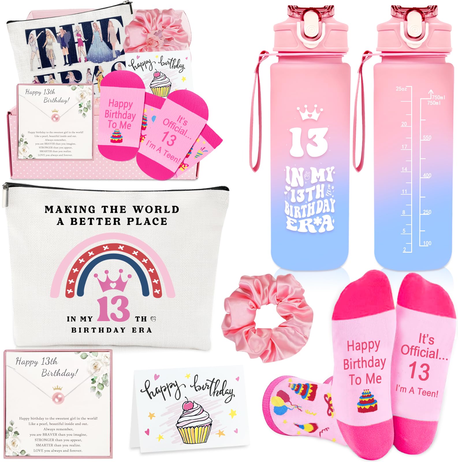 Photo 1 of 13 Year Old Girl Gifts, Gifts for 13 Year Old Girl, 13th Birthday Gifts for Girls Age 13, Younger Sister, Daughter, Niece, Granddaughter, Sweet 13th Birthday Decorations for Teen Girls