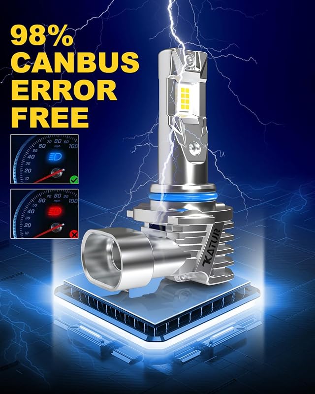 Bombilla HIR2 LED 16000LM 6000K Blanco, Bombilla LED HIR2 9012 Para Faros De Coche 500% Brillo Sin Ventilador Mini Tamaño Plug And Play Kit De Conversión Halógeno Reemplazo, Paquete De 2