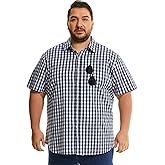 HOdo Big and Tall Mens Cotton Button Down Shirt 2XL-7XL