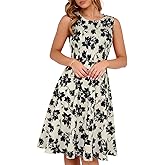 Sureple Womens Summer Cocktail Dresses 2026 Sleeveless Casual Fitted Tank Beach Swing A-Line Sundress