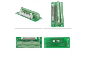 Funien PLC Male Header Breakout Board Terminal Block Connector PCB Carrier for Suitable for PLC, Servo - Green 121 * 51mm DIN