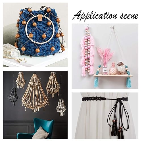 PH PandaHall 50 pcs 30mm Dyed Natural Wood Spacer Beads Round