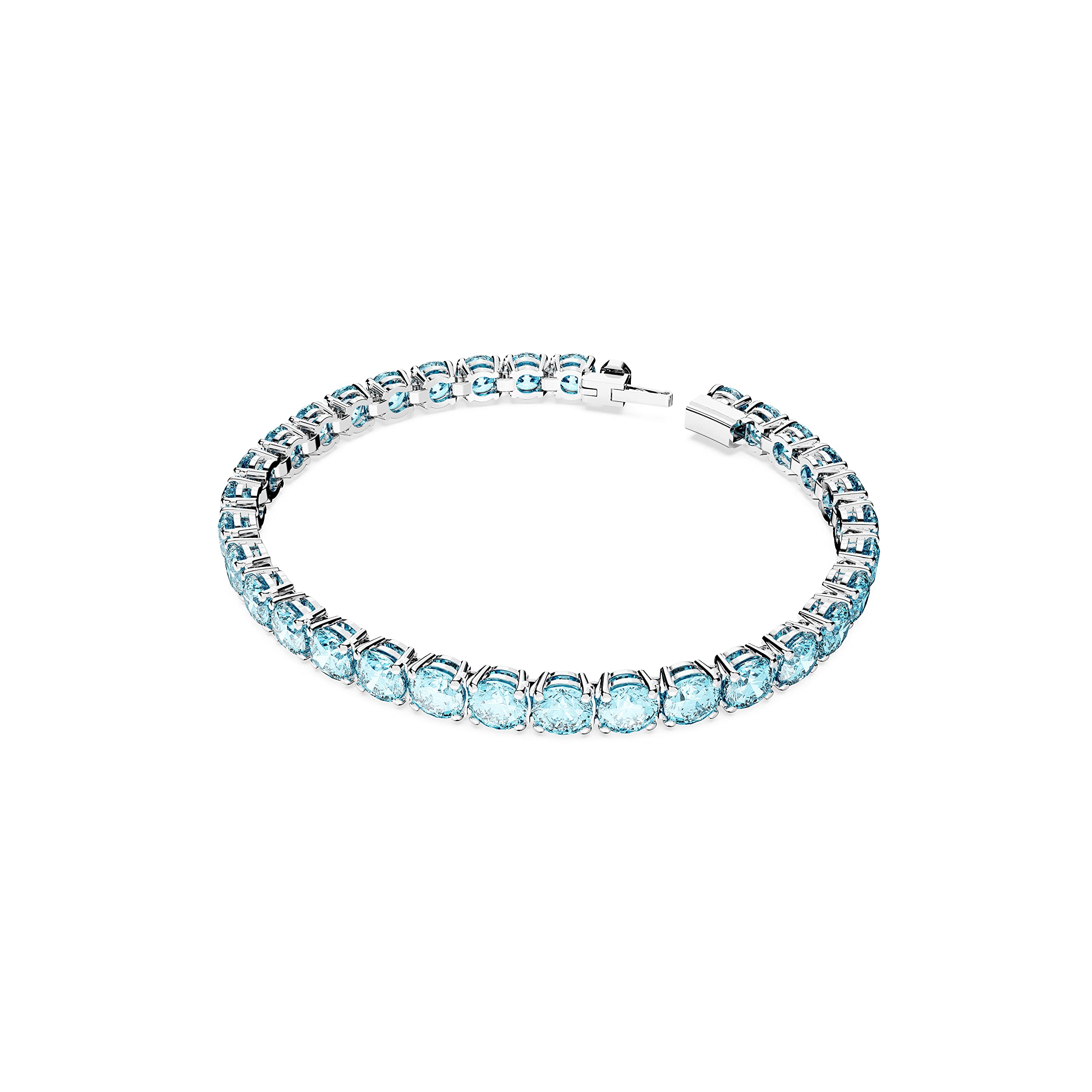 Swarovski Matrix Tennis Bracelet, Round Cut Crystals, Pink, Blue, Black, Clear, Rhodium, Gold-Tone and Rose Gold-Tone Finishes