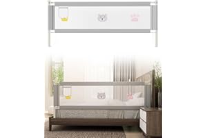 Athradies Bed Rails for Toddlers, 79'' Extra Long Toddler Bed Rails for Kids, Height Adjustable Baby Bed Rail Guard for King, Queen Size Bed(1 Side, Grey)
