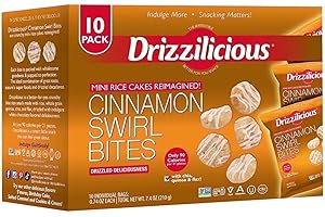 Drizzilicious Cinnamon Swirl With White Chocolate 10 Individual Size Bags of .74oz, 10 Count