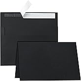 Guakicae Black Blank Greeting Cards and Envelopes 4 x 6 Printable Heavyweight Folded Cardstock and A4 Envelopes Self Seal 20 packs for Invitations, Wedding, Thank You Cards & All Occasion