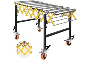 WETOXL Expandable Roller Conveyor Flexible Roller Conveyor, Adjustable Roller Conveyor with Skate Wheels, 1000 lbs Capacity with Height Adjusts Up to 45 inches