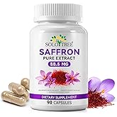 Daiasns Saffron Supplements - 100% Organic Saffron Extract 88.5mg per Serving with Crocins, Safranal & Safromotivines - Supports Mood, Energy, Vision & Focus, for Men & Women, 90 Vegan Caps