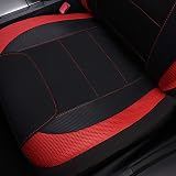 Flying Banner Gabardine Mesh Front Car Seat Covers Airbag Compatible Black Red view 9