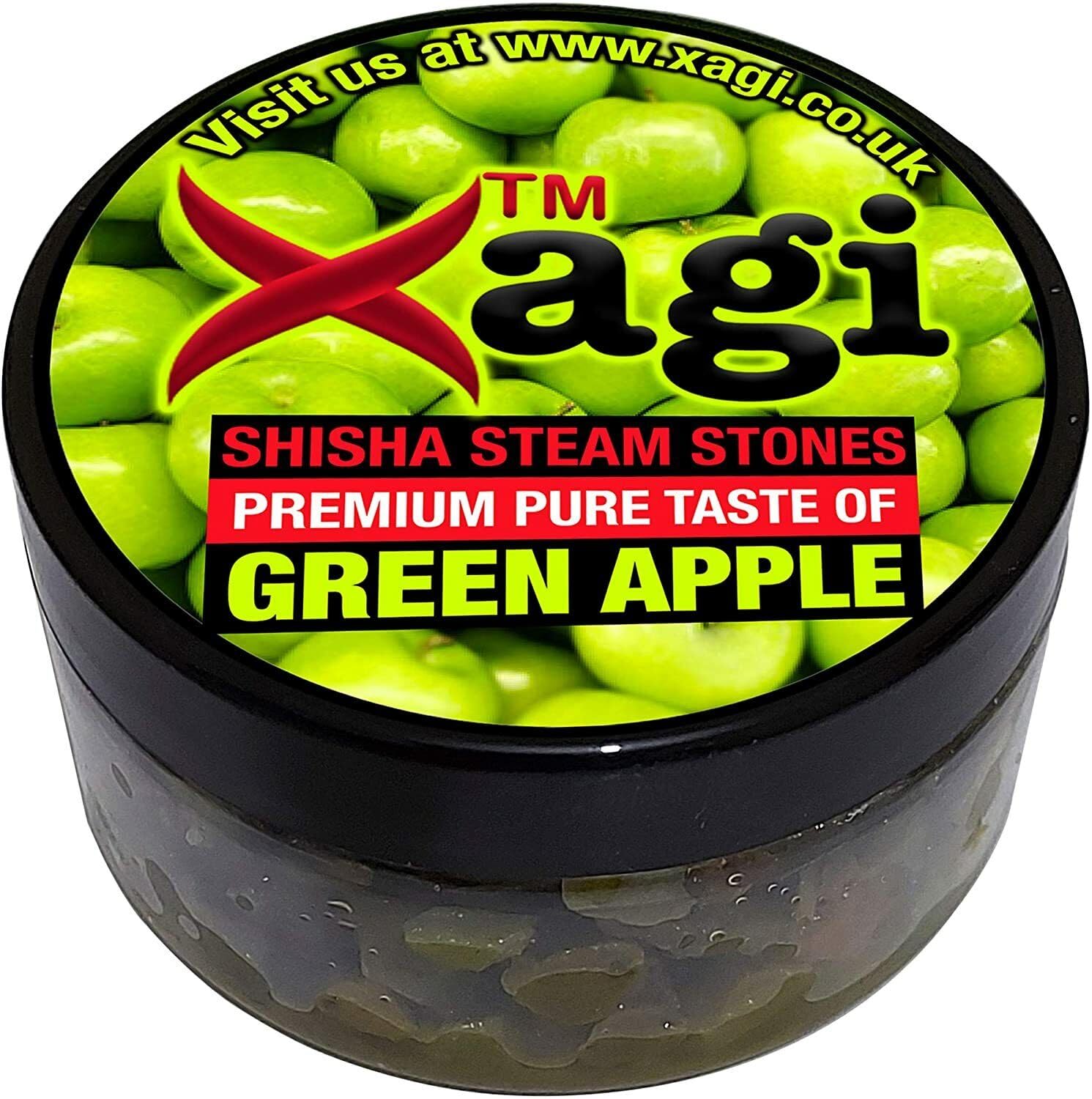 Xagi Shisha Steam Stones Green Apple Shisha Flavour Tobacco Free 100g No-Tobacco Hookah Fruit Flavour