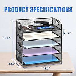 Supeasy 5 Trays Paper Organizer Letter Tray with