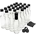 nicebottles Hot Sauce Bottles with Black Caps & Shrink Bands, 5 Oz - Case of 24