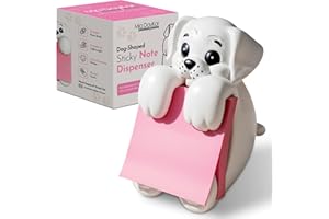 MIA DAYKOR Resin Made Cute Sticky Note Holder for Desk | Doodle Compatible Dog Pop Up Post it Note Dispenser | Pop Up Sticky Notes Dispenser for Office Holds 3" x 3'" Notes for School, Office Desk Supplies