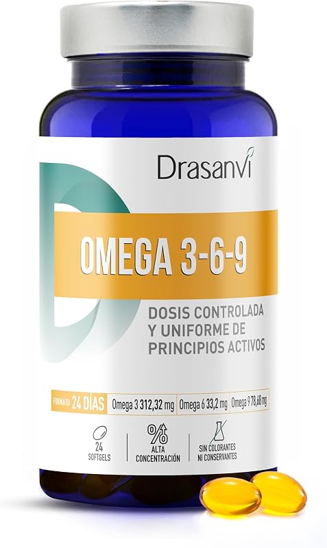 Omega 3-6-9 Drasanvi Nutrabasics con Aceite de Onagra y Lino en 24 Perlas