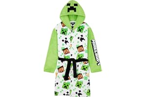 Get Trend Minecraft Robe for Boys Teens, Hooded Dressing Gown, Creeper Loungewear Cozy Robes, Gamer Gifts for Boys