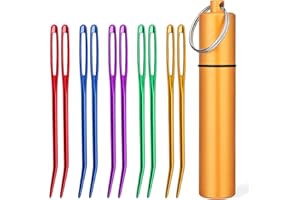 UOOU 10Pcs Yarn Needles, Darning Tapestry Needles, Large Eye Weaving Needle, Yarn Needle for Crocheting with Aluminum Storage Knitting Crochet Accessories