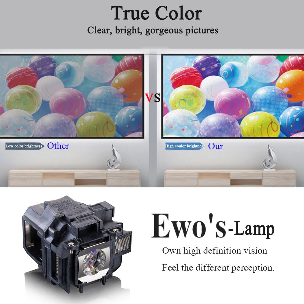 EWO'S LP88 Replacement Projector Lamp for Elplp88 Epson Powerlite Home Cinema 2040 1040 2045 740HD 640 EX3240 EX7240 EX9200 EX5250 EX5240 VS240 VS345 VS340 97H 98H 99WH 955WH X27 Lamp Bulb Replacement: Office Products