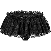 Littleforbig Unisex Hipster Briefs Sissy Lace Skirted Thong Panties Shaping Briefs for Crossdressers Transgender