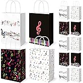 24Pack Muiscal Notes Paper Gift Bags Colorful Musical Party Favor Bags for Baby Shower Music Themed Birthday Party Supplies