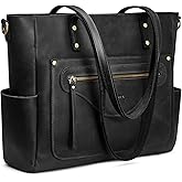 S-ZONE Women Genuine Leather Tote Bag Large Shoulder Purse Vintage Crossbody Work Handbag