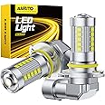 AUXITO 9006 LED Fog Light Bulbs, 6500K Cool White Light, 1:1 Mini Size HB4 9006 LED Fog Light Bulbs, 360° Full Illumination(Pack of 2)