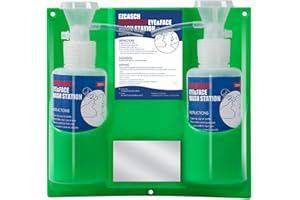 Ezcasch 2 Pack Eye Wash Emergency Eyewash Station Portable Double 500ML Bottles Eye Washing Cup Kit, OSHA Approved, NOT Include Solution, Each Bottle with 2 Different Cups.