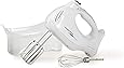 Hamilton Beach Power Deluxe 6-Speed Electric Hand Mixer with Snap-On Storage Case, QuickBurst, Beaters, Whisk, Bowl Rest, White (62695V)