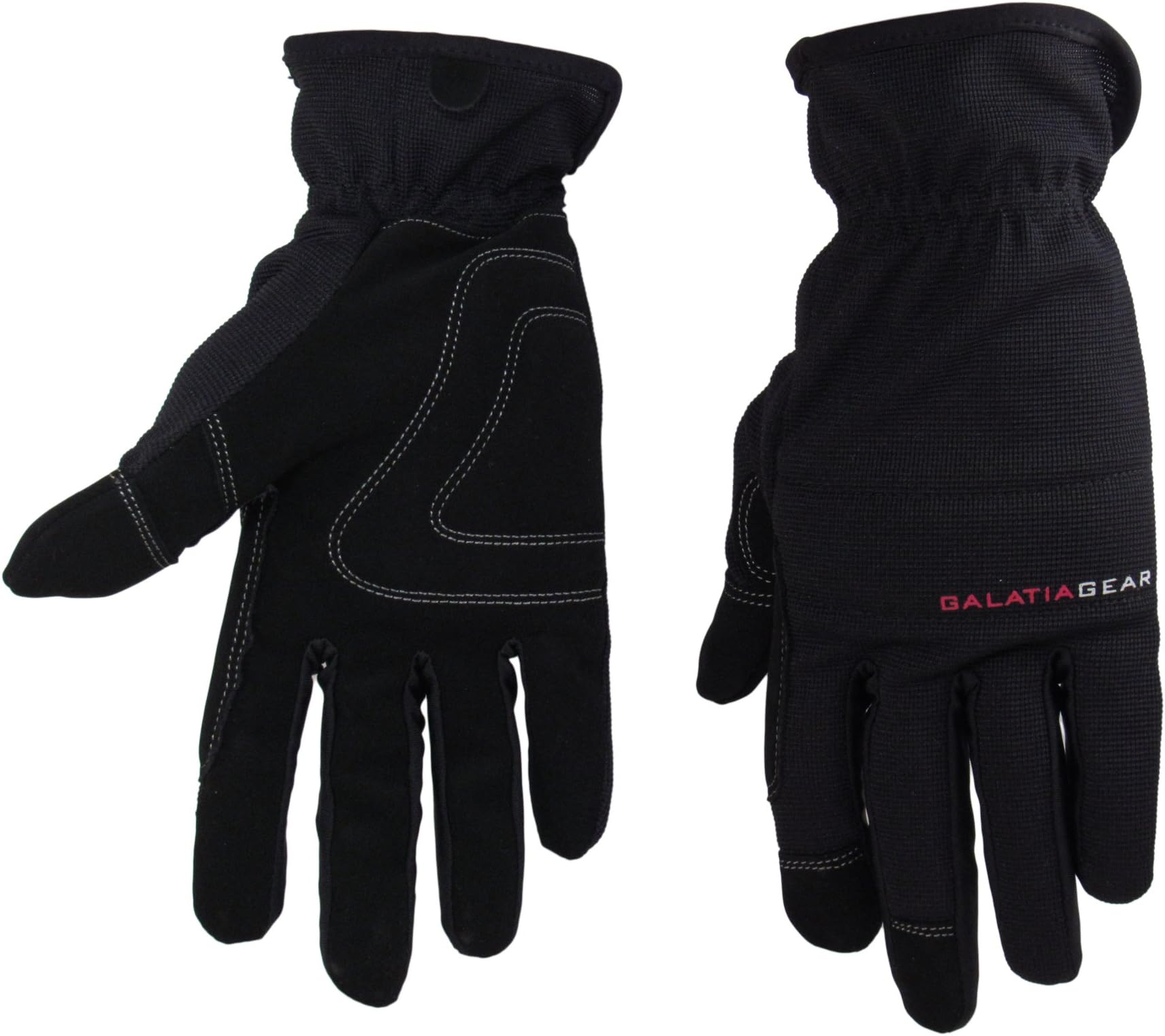 Galatia Gear Work Gloves- Nubuck Leather Palm with Reinforced Vibration Pads, Flexible Spandex Backing with Elastic Wrist Cuff- Black/Gray- [3X-Large]