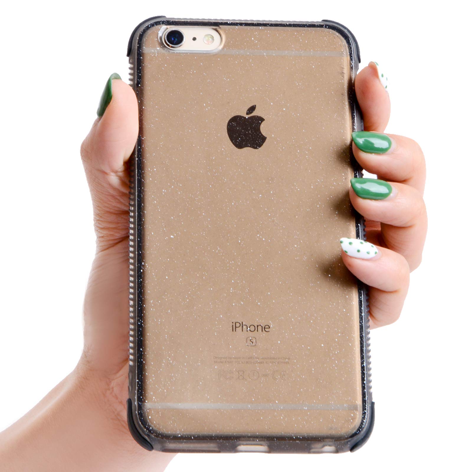 Voilamart iPhone 6 Plus Case, iPhone 6s Plus Case Bling Shiny Cute Pattern Design Sparkle Glitter Anti-Slick/Protective Case for iPhone 6/6s Plus 5.5 Inch, Black